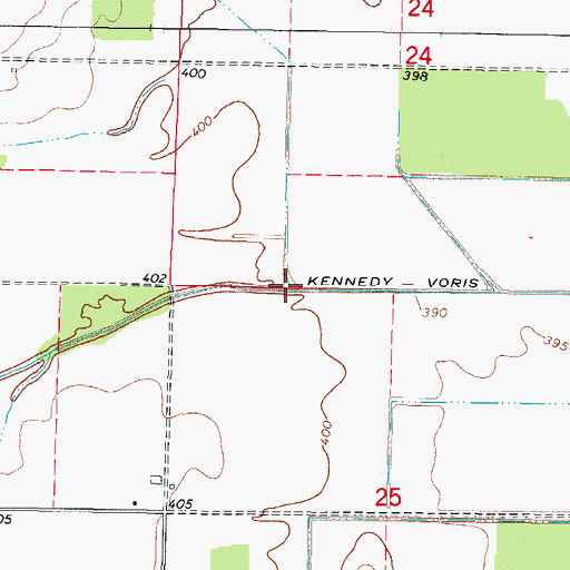 Topographic Map of Shelton Creek, IL