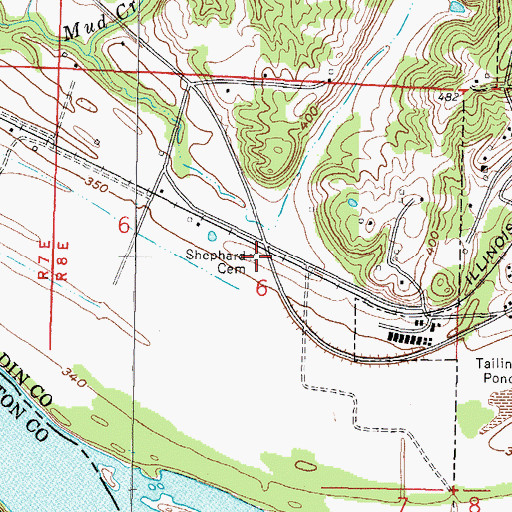 Topographic Map of Shephard Cemetery, IL