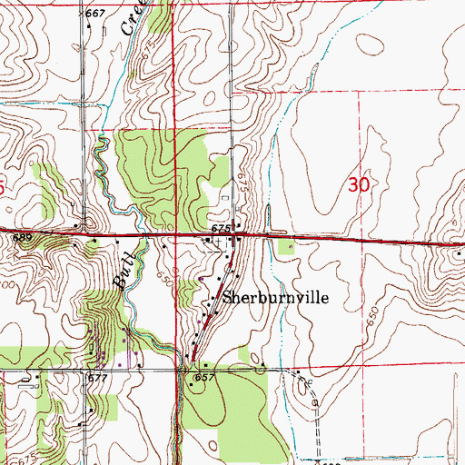 Topographic Map of Sherburnville, IL