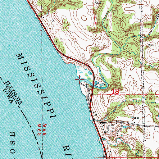 Topographic Map of Sheridan Creek, IL