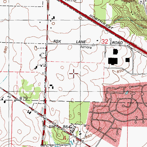 Topographic Map of Sherman Hospital, IL