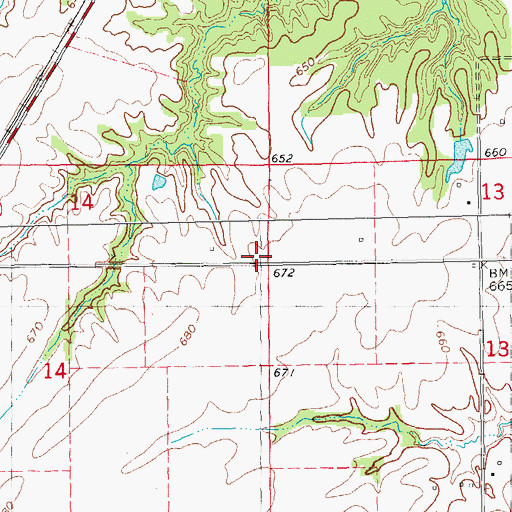 Topographic Map of Sherwood School (historical), IL