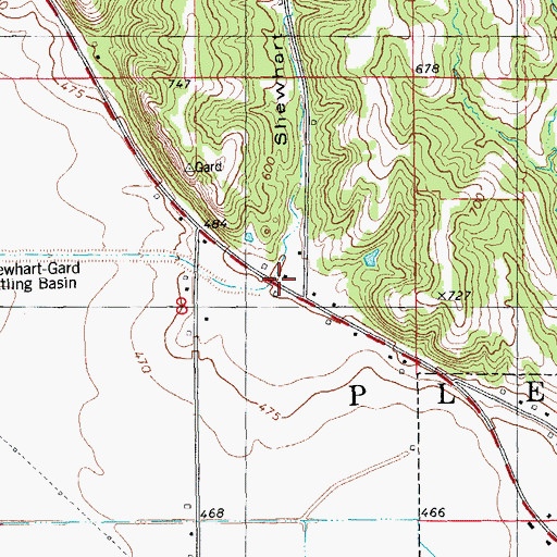 Topographic Map of Shewhart Hollow, IL