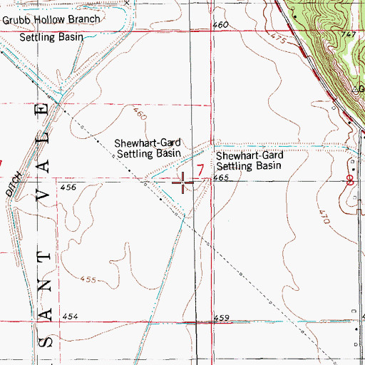 Topographic Map of Shewhart-Gard Settling Basin, IL