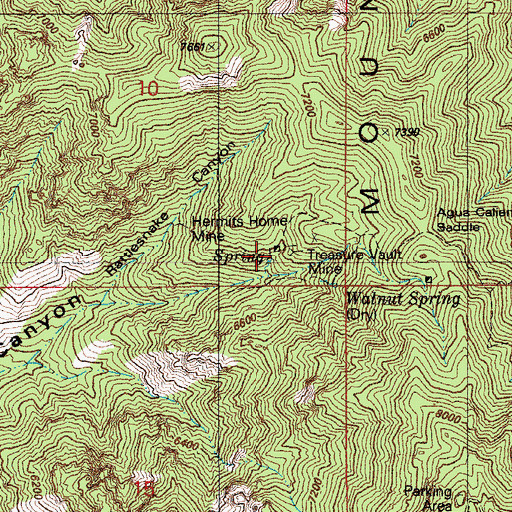 Topographic Map of Walnut Spring, AZ