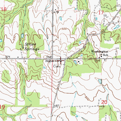 Topographic Map of Shiloh Baptist Church, IL
