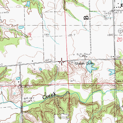 Topographic Map of Shiloh Church (historical), IL