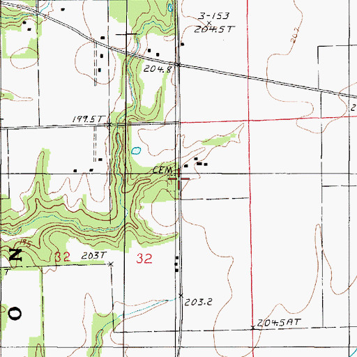 Topographic Map of Shiloh Church (historical), IL