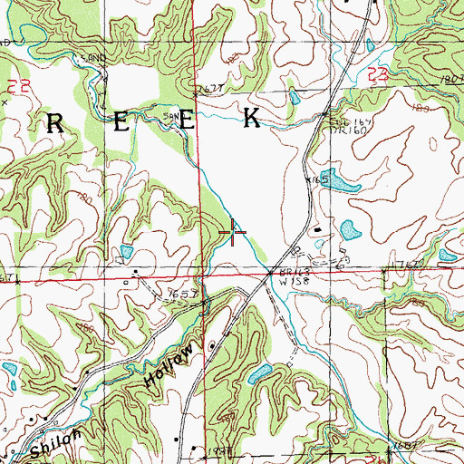 Topographic Map of Shiloh Hollow, IL