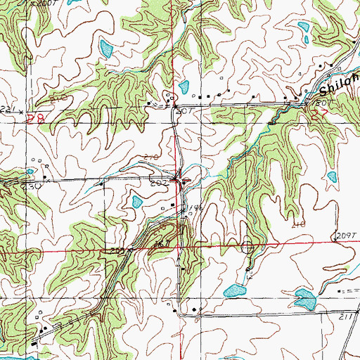 Topographic Map of Shiloh School (historical), IL