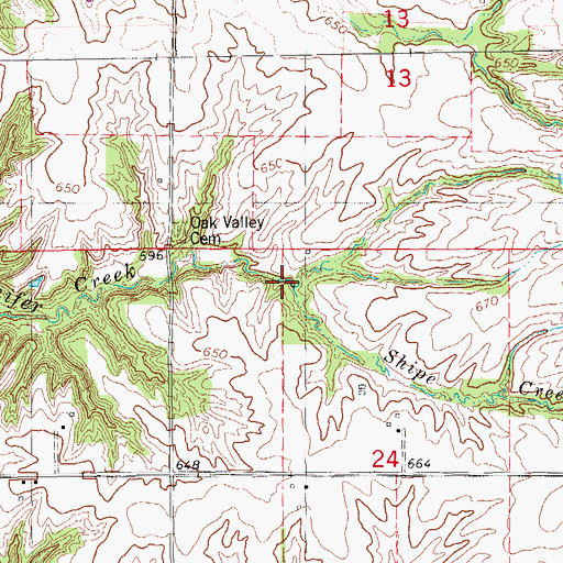 Topographic Map of Shipe Creek, IL