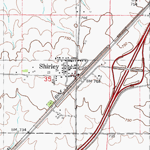Topographic Map of Shirley, IL