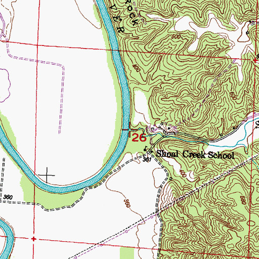 Topographic Map of Shoal Creek, IL