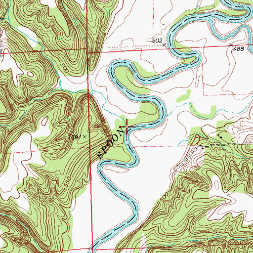 Topographic Map of Shoal Creek, IL
