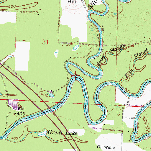 Topographic Map of Shoal Creek, IL