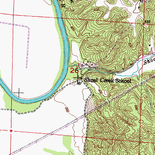 Topographic Map of Shoal Creek School, IL