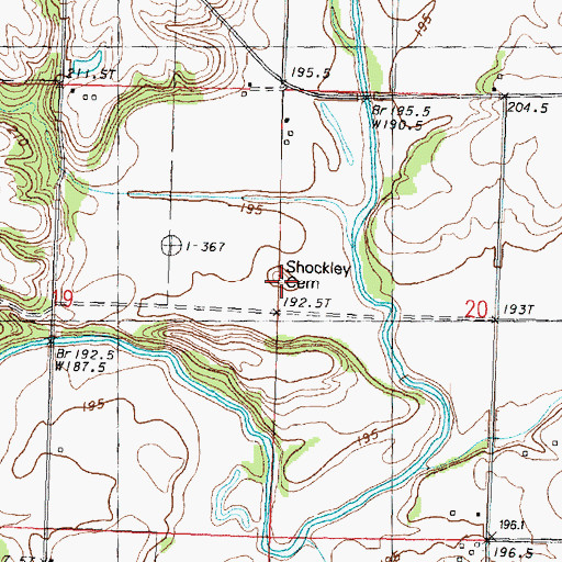 Topographic Map of Shockley Cemetery, IL