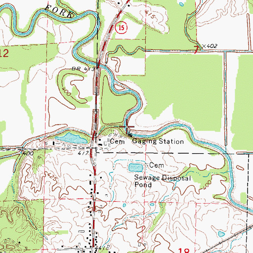 Topographic Map of Shoe Creek, IL