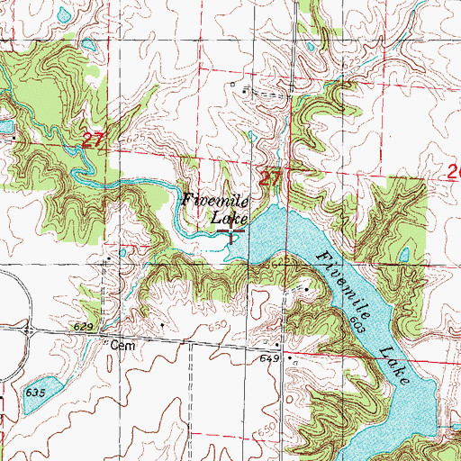 Topographic Map of Shop Creek, IL