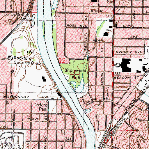 Topographic Map of Shorewood Park, IL