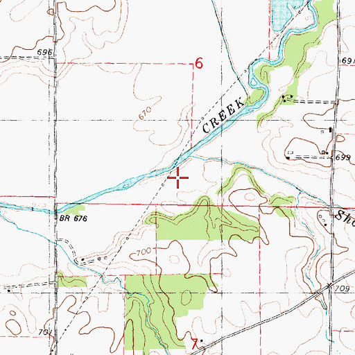 Topographic Map of Short Point Creek, IL