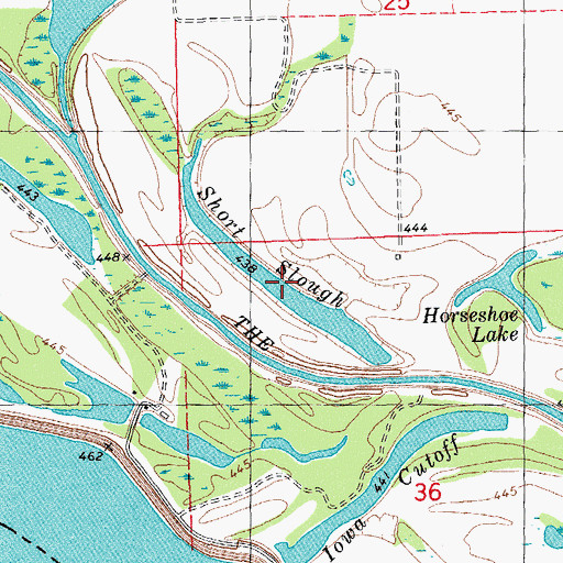 Topographic Map of Short Slough, IL