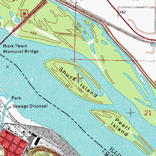 Topographic Map of Shuck Island, IL