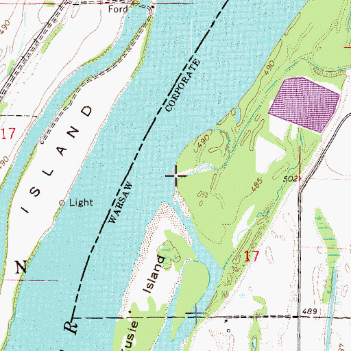 Topographic Map of Shuhart Creek, IL