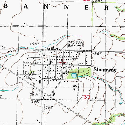 Topographic Map of Shumway, IL