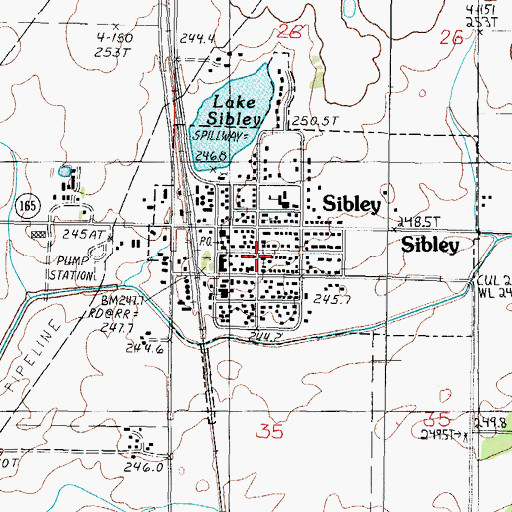 Topographic Map of Sibley, IL