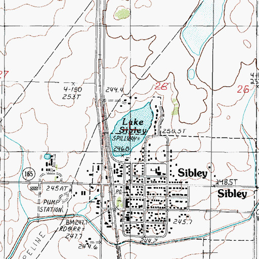 Topographic Map of Lake Sibley, IL