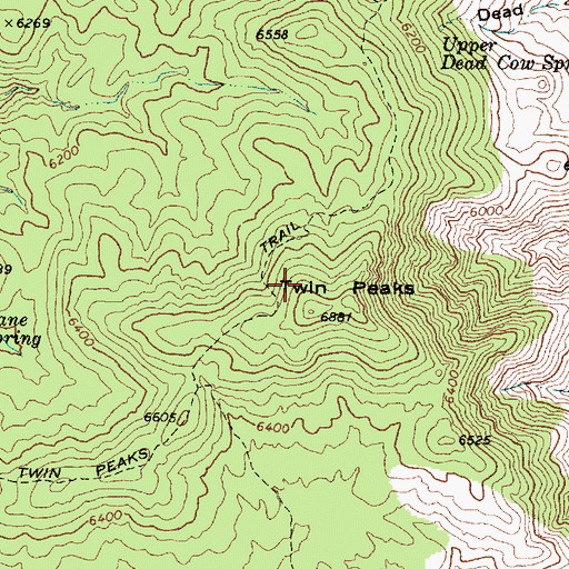 Topographic Map of Castle Creek Wilderness, AZ