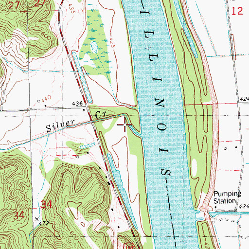 Topographic Map of Silver Creek, IL