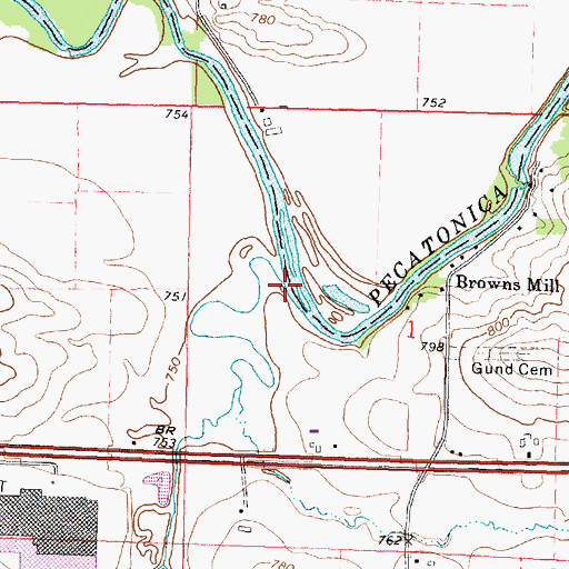 Topographic Map of Silver Creek, IL