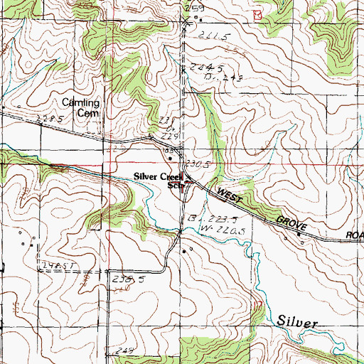 Topographic Map of Silver Creek School, IL