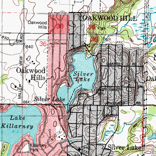 Topographic Map of Silver Lake, IL