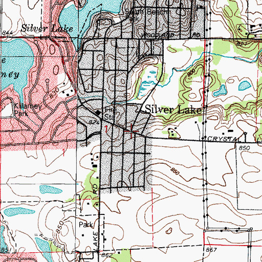 Topographic Map of Silver Lake, IL