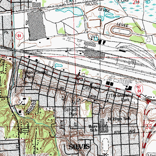 Topographic Map of Silvis, IL