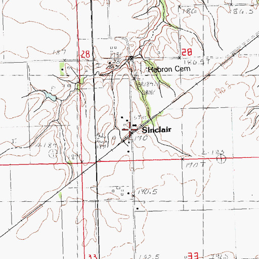 Topographic Map of Sinclair, IL