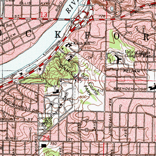 Topographic Map of Sinnissippi Park, IL