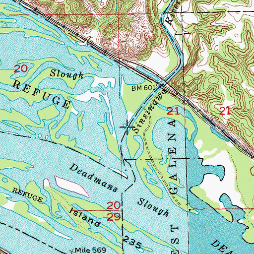 Topographic Map of Sinsinawa River, IL
