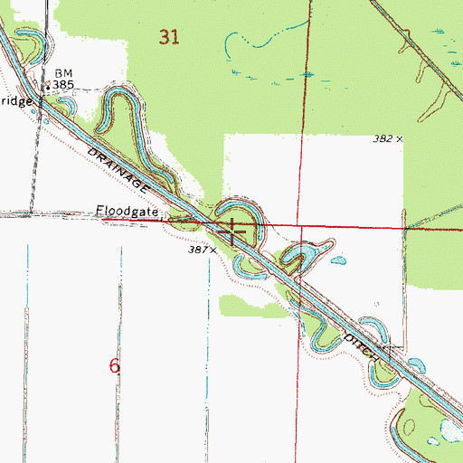 Topographic Map of Skillet Fork Drainage Ditch, IL
