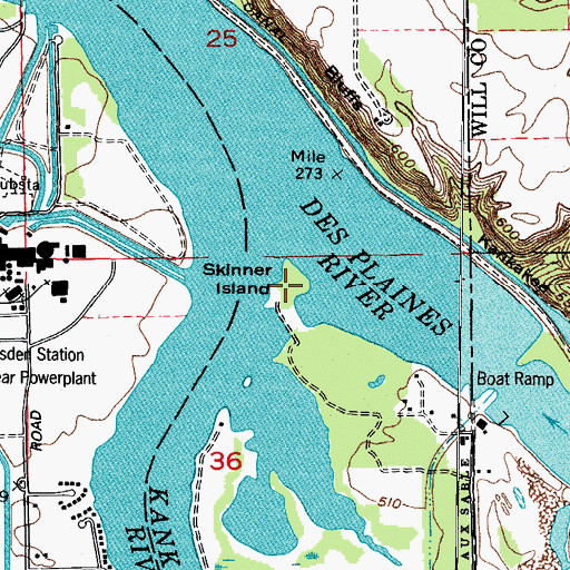 Topographic Map of Skinner Island, IL