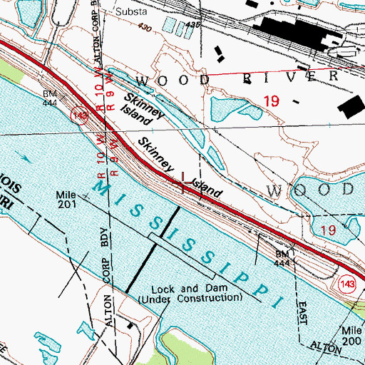 Topographic Map of Skinney Island, IL