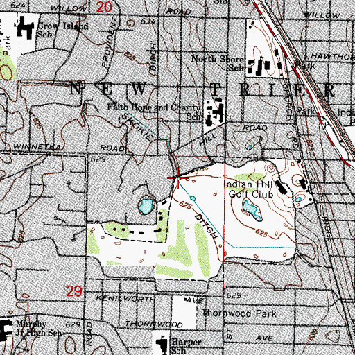Topographic Map of Skokie Ditch, IL