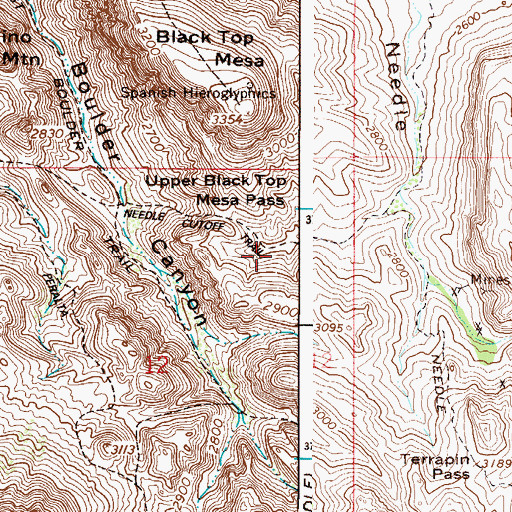 Topographic Map of Needle Cutoff Trail, AZ