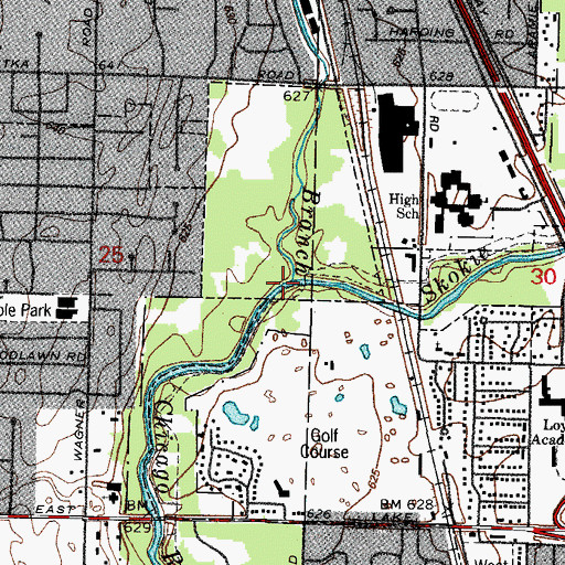 Topographic Map of Skokie River, IL