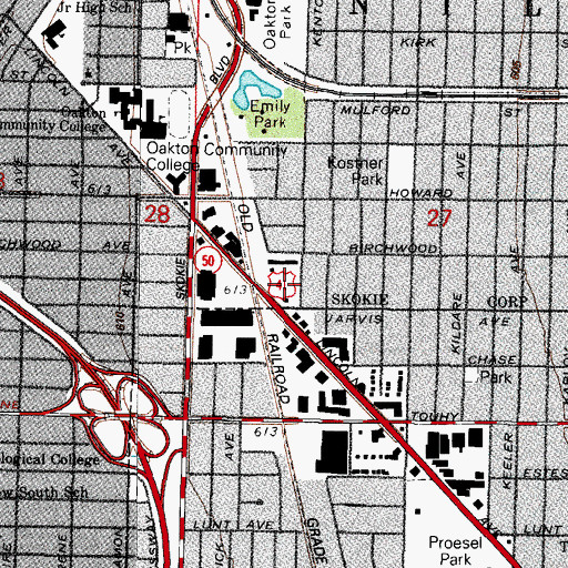 Topographic Map of Skokie Valley Park, IL