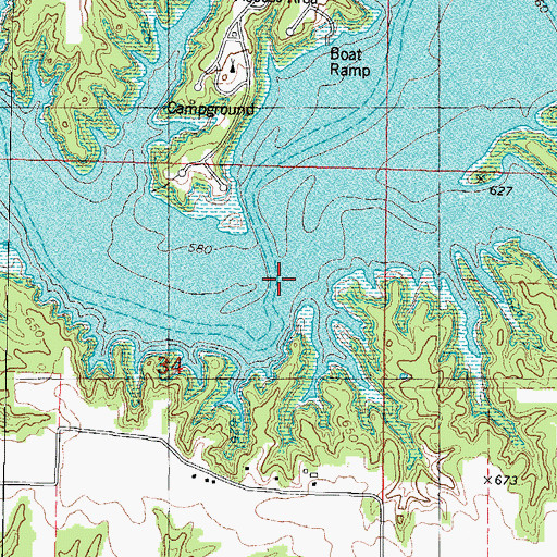 Topographic Map of Skull Creek, IL