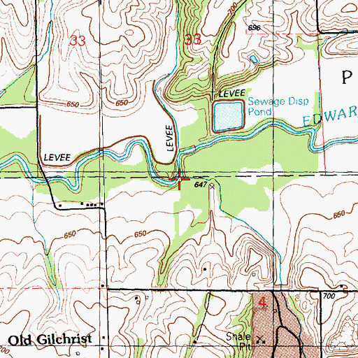Topographic Map of Skunk Creek, IL